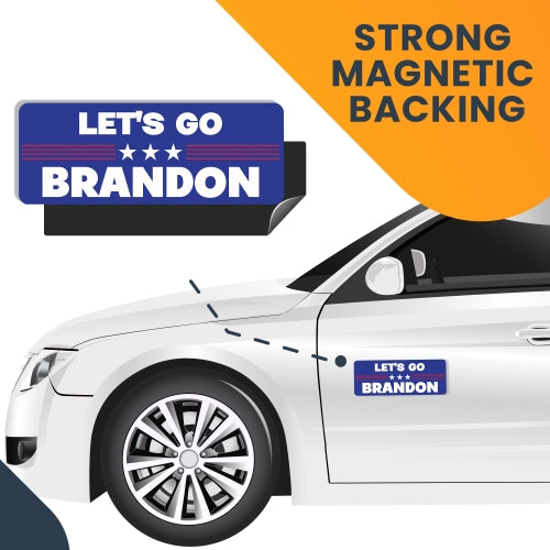 Magnet Me Up Let's Go Brandon Blue 3x8 Magnet