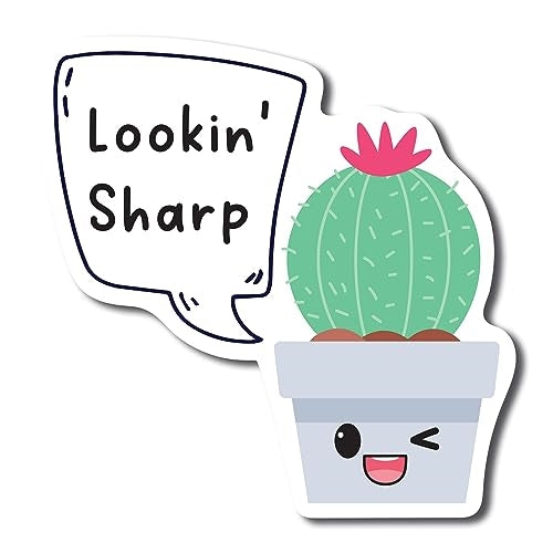 Magnet Me Up Lookin' Sharp Cute Funny Plant Succulent Magnet Decal, 5 inches, Heavy Duty Automotive Magnet for Car Truck SUV Or Any Other Magnetic Surface
