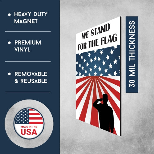 We Stand For The Flag American Flag 2PK Car Magnet Decal 3 in x 5 in Heavy Duty for Car Truck SUV Waterproof