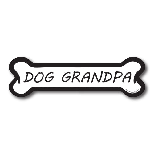 Dog Grandpa Dog Bone Car Magnet - 2 x 7" Dog Bone Heavy Duty Decal for Car Truck SUV Waterproof …