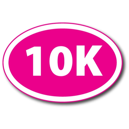 10K Marathon Inverted Pink Oval Car Magnet 4x6" Decal Heavy Duty Waterproof …