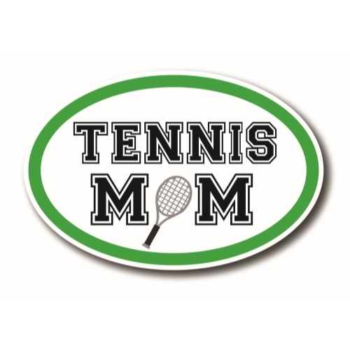 Tennis Mom with Tennis Racket 4x6 Oval Magnet