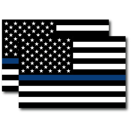 Magnet Me Up Thin Blue Line American Flag 4x6-Heavy Duty for Car Truck SUV 2 PK