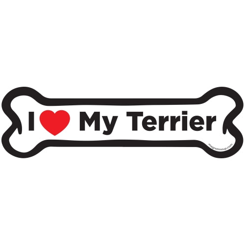 Magnet Me Up I Love My Terrier Dog Bone Car Magnet - 2x7 Dog Bone Auto Truck Decal Magnet …