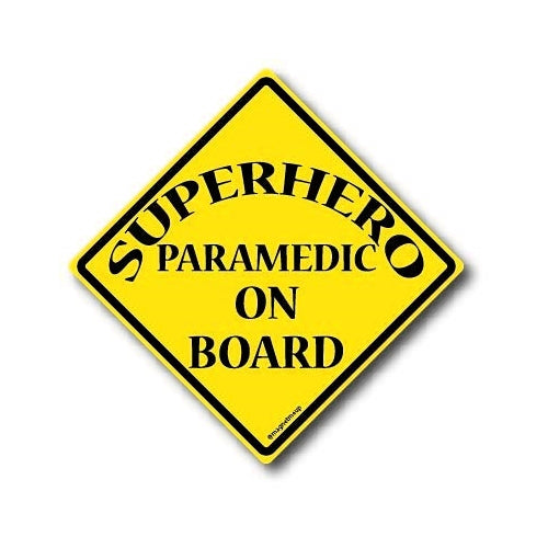Superhero Paramedic On Board Magnet Decal Perfect for Car or Truck