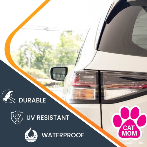 Magnet Me Up Cat Mom Pink Pawprint Car Magnet 5" Paw Print Auto Truck Decal Magnet …