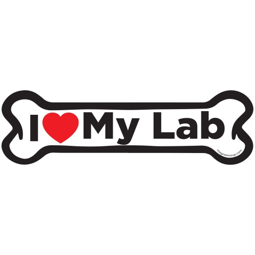 Magnet Me Up I Love My Lab Dog Bone Car Magnet - 2x7 Dog Bone Auto Truck Decal Magnet …