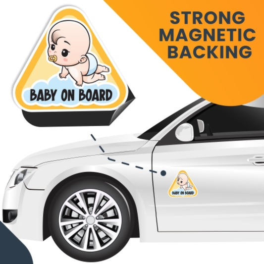 Magnet Me Up Boy Baby Babies On Board Magnet Decal, 5 inches, Heavy Duty Safety Automotive Magnet for Car Truck SUV Or Any Other Magnetic Surface