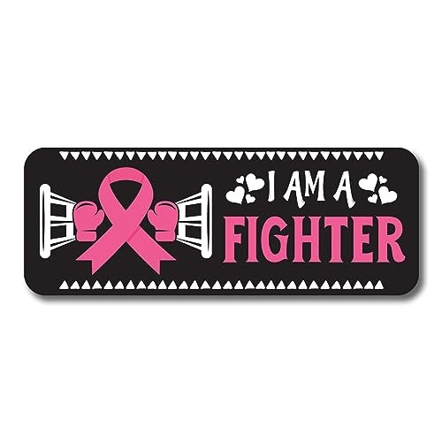 Magnet Me Up I Am A Fighter Breast Cancer Awareness Magnet Decal, 3x8 Inches, Heavy Duty Automotive Magnet for Car Truck SUV Or Any Other Magnetic Surface