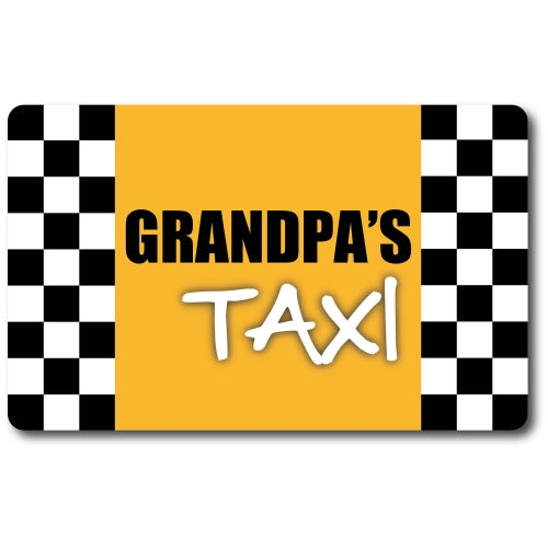 Grandpa's Taxi Car Magnet Decal - 5 x 8 Heavy Duty for Car Truck SUV Waterproof