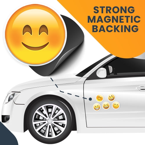 Today's Mood 5 Pack Emoticon Magnets, Variety of Mini Happy Emoticon Decals Perfect for Car or Truck