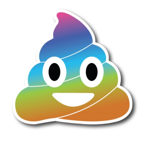 Magnet Me Up Rainbow Poop Emoticon Magnet Decal, Cute Self-Expression Decorative Magnet For Car, Truck, SUV, Or Any Other Magnetic Surface