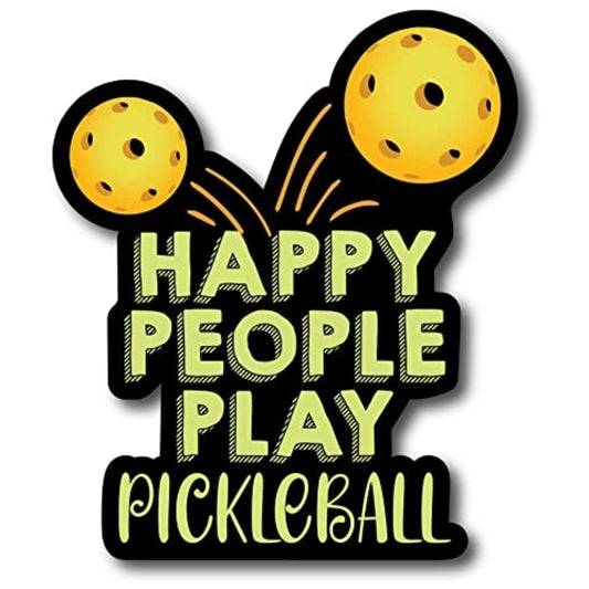 Magnet Me Up Happy People Play Pickleball Magnet Decal, 4x5 Inch, Heavy Duty Automotive Magnet for Car Truck SUV Or Any Other Magnetic Surface