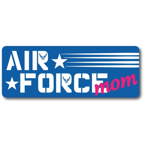 Air Force Mom Magnet 3x8" Blue, White and Pink Decal Perfect for Car or Truck