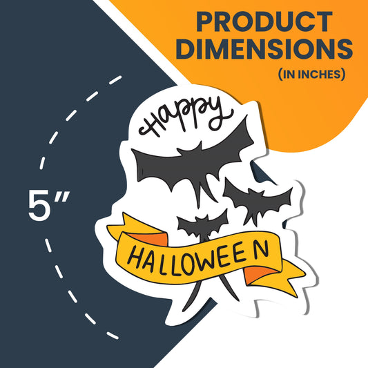 Magnet Me Up Happy Halloween Spooky Holiday Magnet Decal, 5x5 Inches, Heavy Duty Automotive Magnet for Car Truck SUV Or Any Other Magnetic Surface