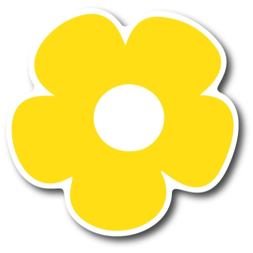 Yellow Flower Car Magnet 5" Decal - Heavy Duty for Car Truck SUV