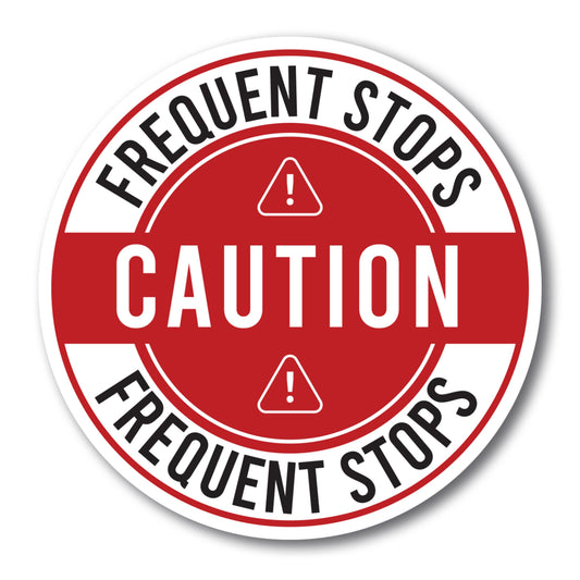 Magnet Me Up Caution Vehicle Makes Frequent Stops Magnet Decal, 5 Inch, Heavy Duty Automotive Magnet for Car Truck SUV, Great for Delivery Drivers, Uber, Lyft, Doordash, Instacart, Grubhub