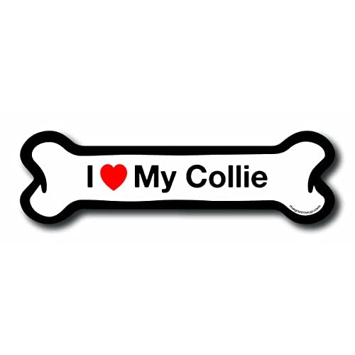 Magnet Me Up I Love My Collie Dog Bone Car Magnet - 2x7 Dog Bone Auto Truck Decal Magnet