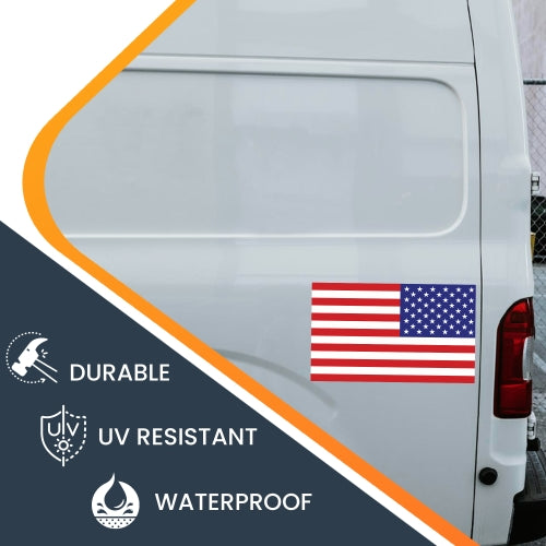 Reverse American Flag Car Magnet Decal - 7 x 12 Heavy Duty for Car Truck RV Boat SUV Waterproof