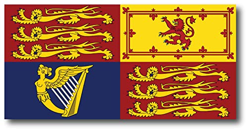 Magnet Me Up The Royal Standard of The United Kingdom, Queen's Flag Magnet Decal, 3x6 Inches, Heavy Duty Automotive Magnet for Car Truck SUV