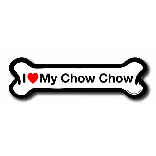 Magnet Me Up I Love My Chow Chow Dog Bone Car Magnet - 2x7 Dog Bone Auto Truck Decal Magnet