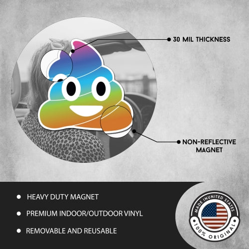 Rainbow Poop Emoticon Magnet Decal Perfect for Car or Truck …