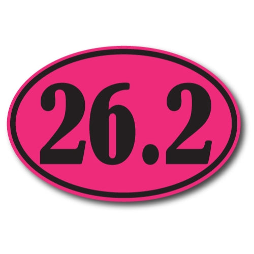 26.2 Marathon Pink and Black Oval Car Magnet 4x6" Decal Heavy Duty Waterproof …