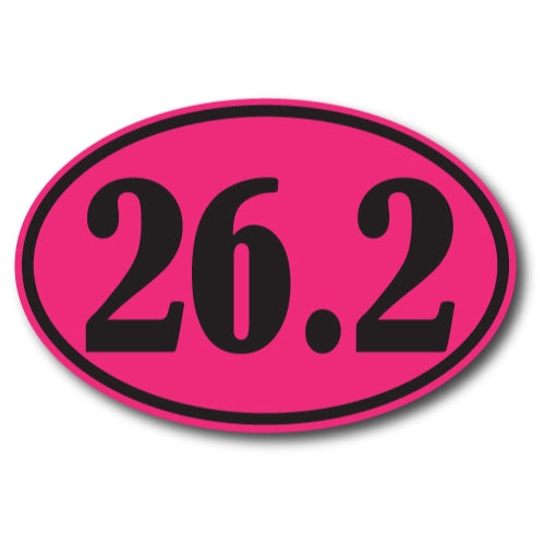 26.2 Marathon Pink and Black Oval Car Magnet 4x6" Decal Heavy Duty Waterproof …