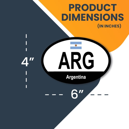 Magnet Me Up Argentina Argentinian Euro Oval Magnet Decal, 4x6 Inches, Heavy Duty for Car, Truck, SUV, Or Any Other Magnetic Surface