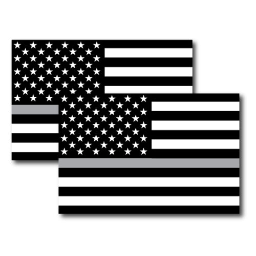 Thin Silver Line American Flag Magnets, 2 Pack, 4x6 Decals, Heavy Duty for Car Truck SUV - In Support of all Correctional Officers …