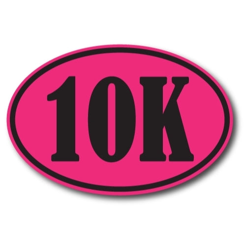 10K Marathon Pink and Black Oval Car Magnet 4x6" Decal Heavy Duty Waterproof …