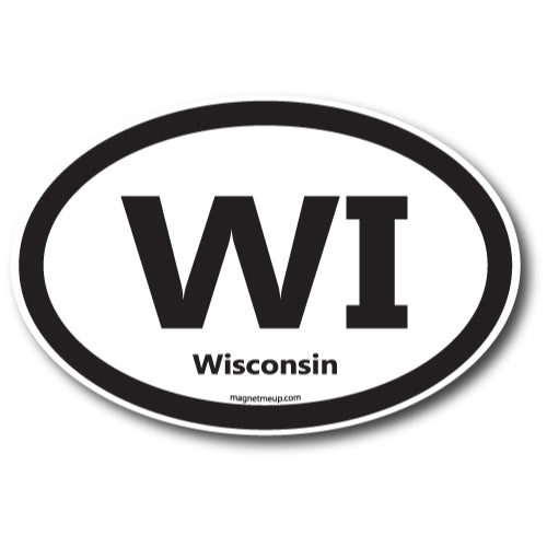 WI Wisconsin Car Magnet 4x6" US State Oval Refrigerator Locker SUV Heavy Duty Waterproof… …