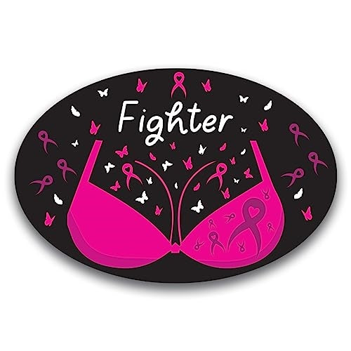 Magnet Me Up Fighter Breast Cancer Awareness Magnet Decal, 4x6 Inches, Heavy Duty Automotive Magnet for Car Truck SUV