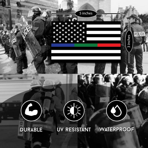 Thin Line Flag in Support of Police, Fire, Military- 3x5 2PK