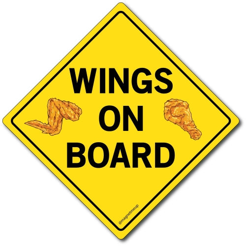 Magnet Me Up Wings On Board Car Magnet Decal, 5x5 Inches, Heavy Duty Automotive Magnet for Car Truck SUV