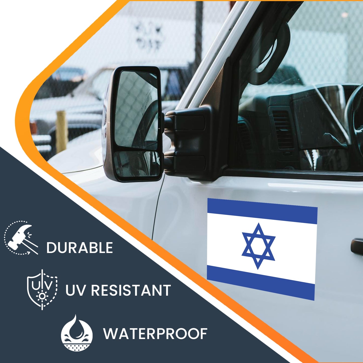 Magnet Me Up Israeli Flag Magnet Decal, 5x8 Inches, Blue and White, Heavy Duty Automotive Magnet for Car Truck SUV