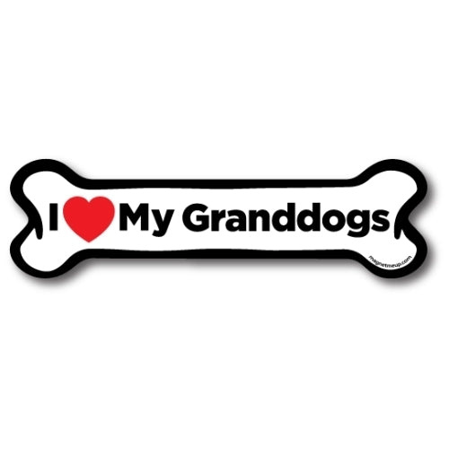 Magnet Me Up I Love My Granddogs Dog Bone Car Magnet - 2x7 Dog Bone Auto Truck Decal Magnet …