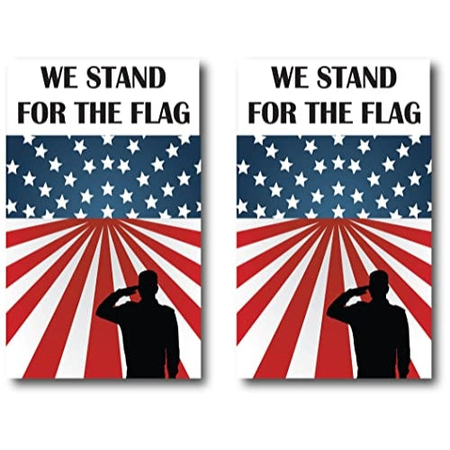 We Stand For The Flag American Flag 2PK Car Magnet Decal 3 in x 5 in Heavy Duty for Car Truck SUV Waterproof