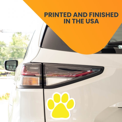 Blank Yellow Pawprint Car Magnet By Magnet Me Up 5" Paw Print Auto Truck Decal Magnet …