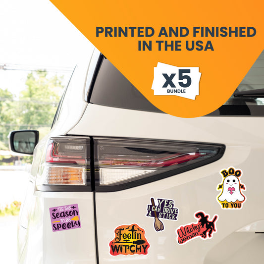 Magnet Me Up Happy Halloween Funny Assorted Holiday Magnet Decals, 5 Pack, 5 inch, Heavy Duty Automotive Magnet for Car Truck SUV Or Any Other Magnetic Surface