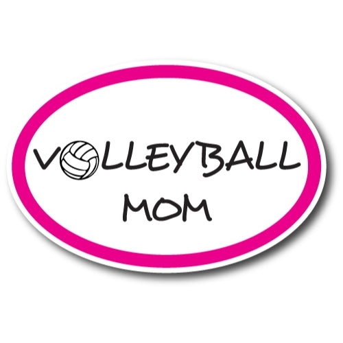 Magnet Me Up Volleyball Mom Sports Oval Magnet Decal, 4x6 Inches, Heavy Duty Automotive Magnet for Car Truck SUV