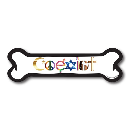 Magnet Me Up Coexist Dog Bone Car Magnet - 2x7" Dog Bone Auto Truck Decal Magnet …