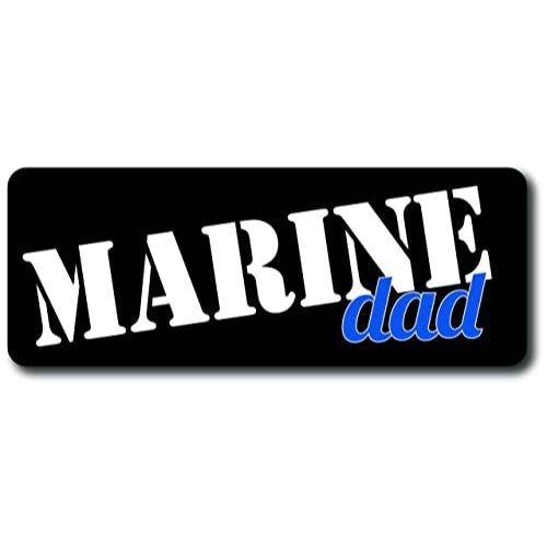 Magnet Me Up Marine Dad Magnet 3x8 Navy, White and Blue Decal Perfect for Car or Truck