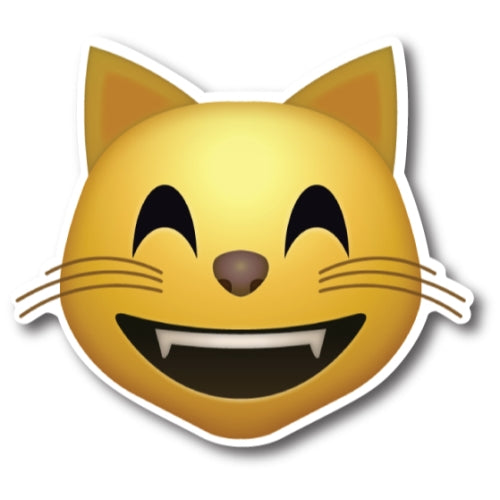 Magnet Me Up Cat Smiling Emoticon Magnet Decal - Heavy Duty Magnet for Car Truck SUV