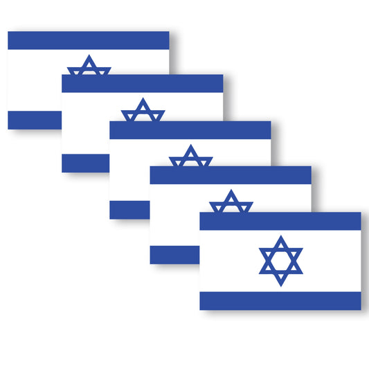 Magnet Me Up Israeli Flag Adhesive Decal Sticker, 2 Pack, 3x5 Inch, Heavy Duty Adhesion to Car Window, Bumper, Etc Showing Support and Unity for Israel We Stand with Israel