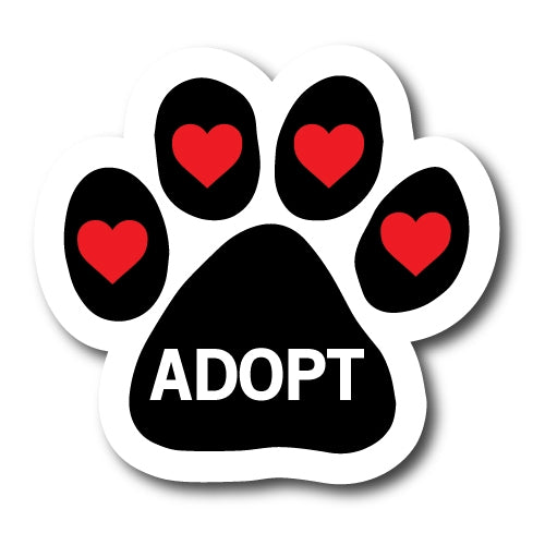 Adopt Pawprint Car Magnet By Magnet Me Up 5" Paw Print Auto Truck Decal Magnet …