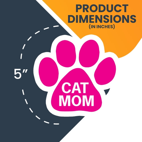 Magnet Me Up Cat Mom Pink Pawprint Car Magnet 5" Paw Print Auto Truck Decal Magnet …