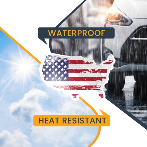 Magnet Me Up Patriotic Distressed American Flag in The Shape of The United States Magnet Decal, 4x6 Inches, Heavy Duty Automotive Magnet for Car Truck SUV