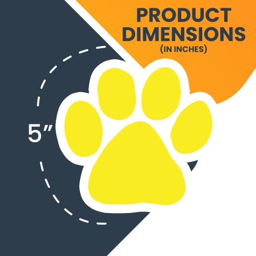 Blank Yellow Pawprint Car Magnet By Magnet Me Up 5" Paw Print Auto Truck Decal Magnet …