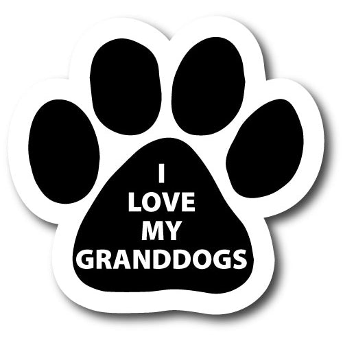 I Love My Granddogs Paw Print Car Magnet 5" Paw Print Magnet Decal Heavy Duty Wateproof …